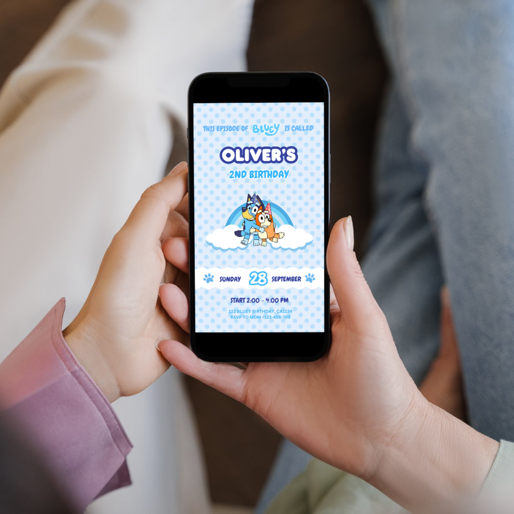 Bluey Birthday Invitation Template for Boys & Girls