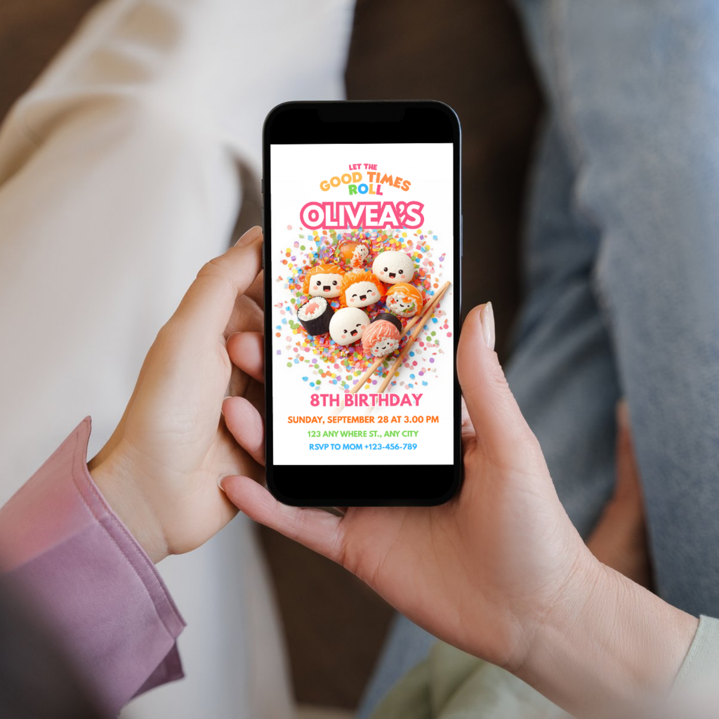 Sushi Birthday Party Invitation Template