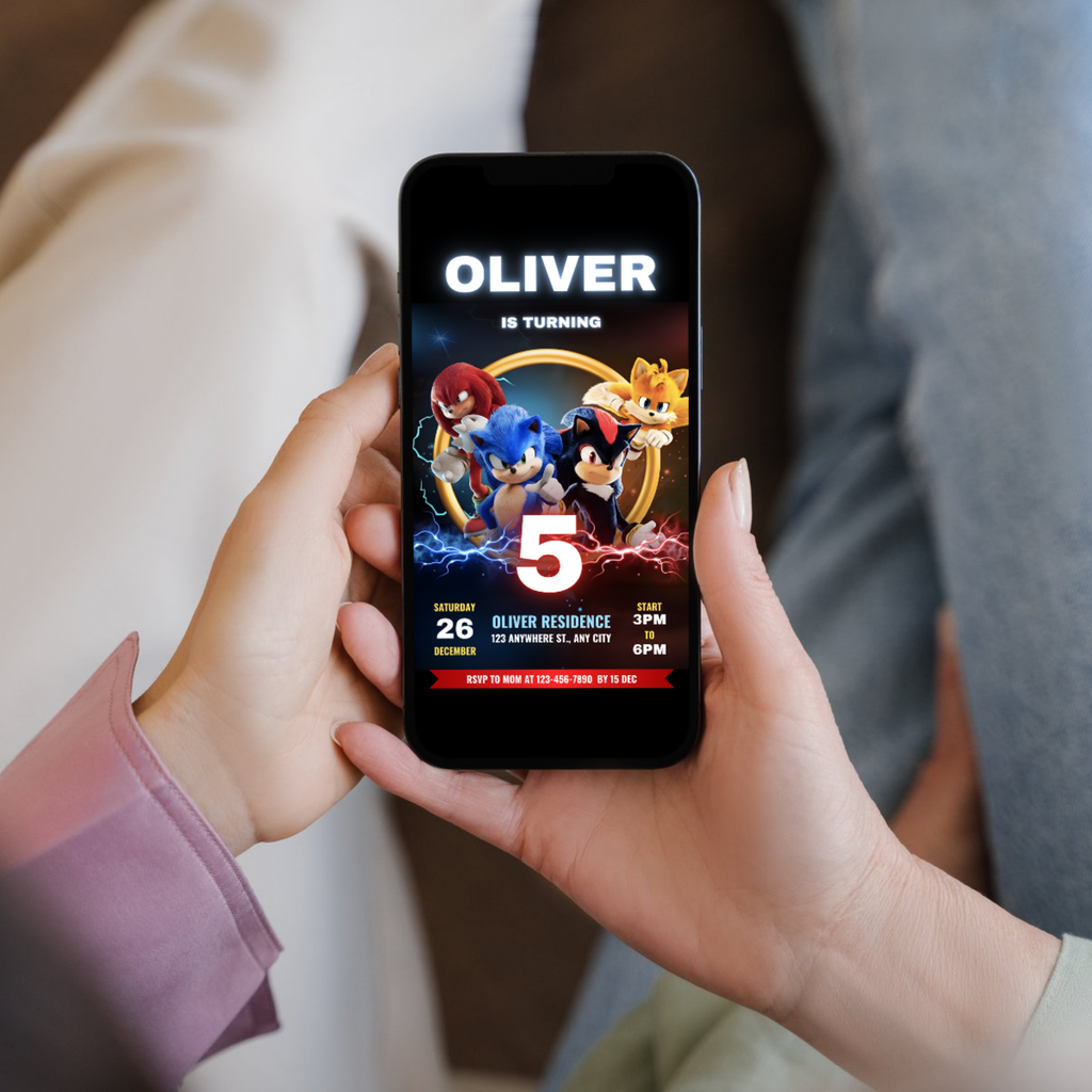 Sonic Invitation Template - Earthyprints