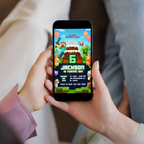 Editable Minecraft birthday invitation digital download