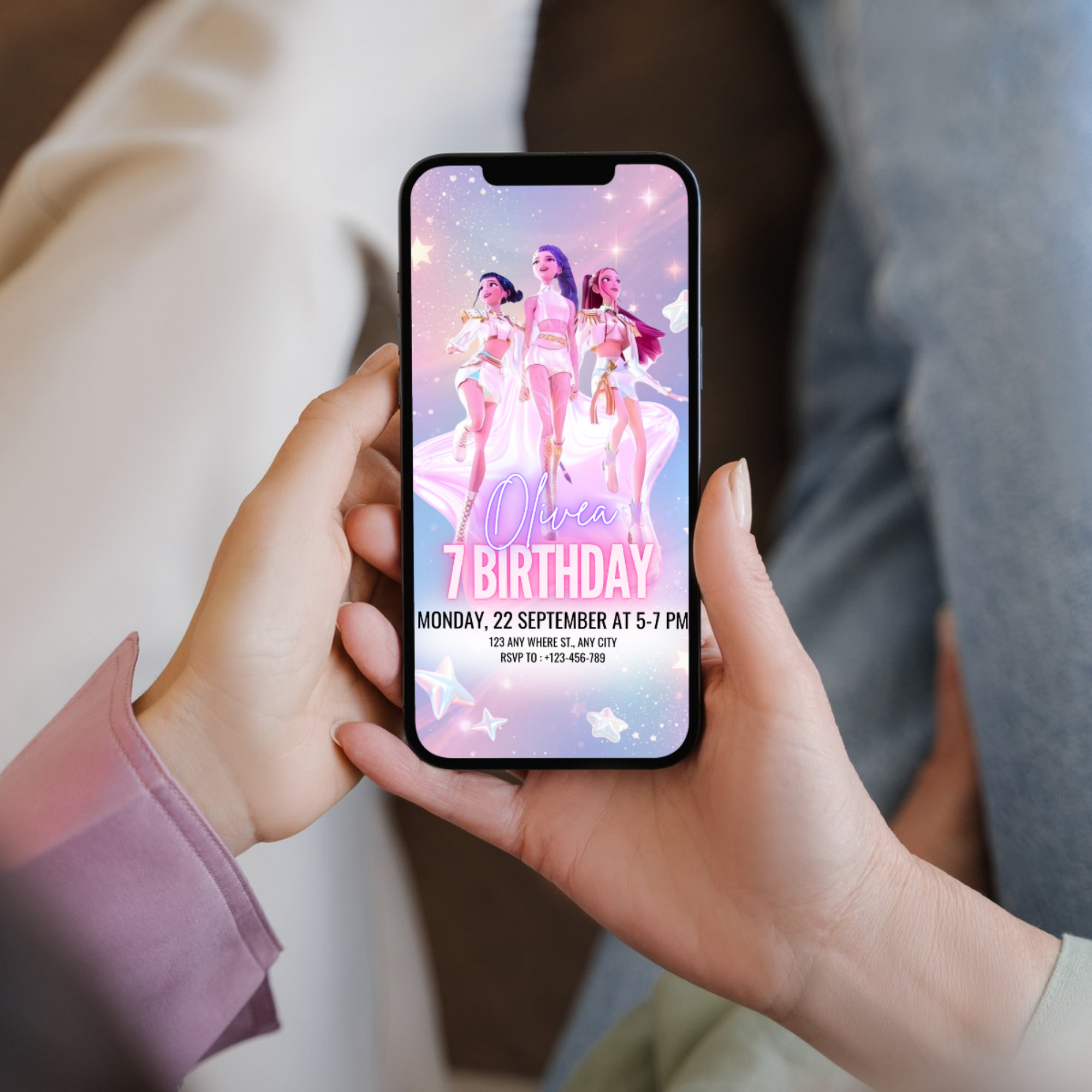 KPOP Demon Hunters Birthday Invitation Template