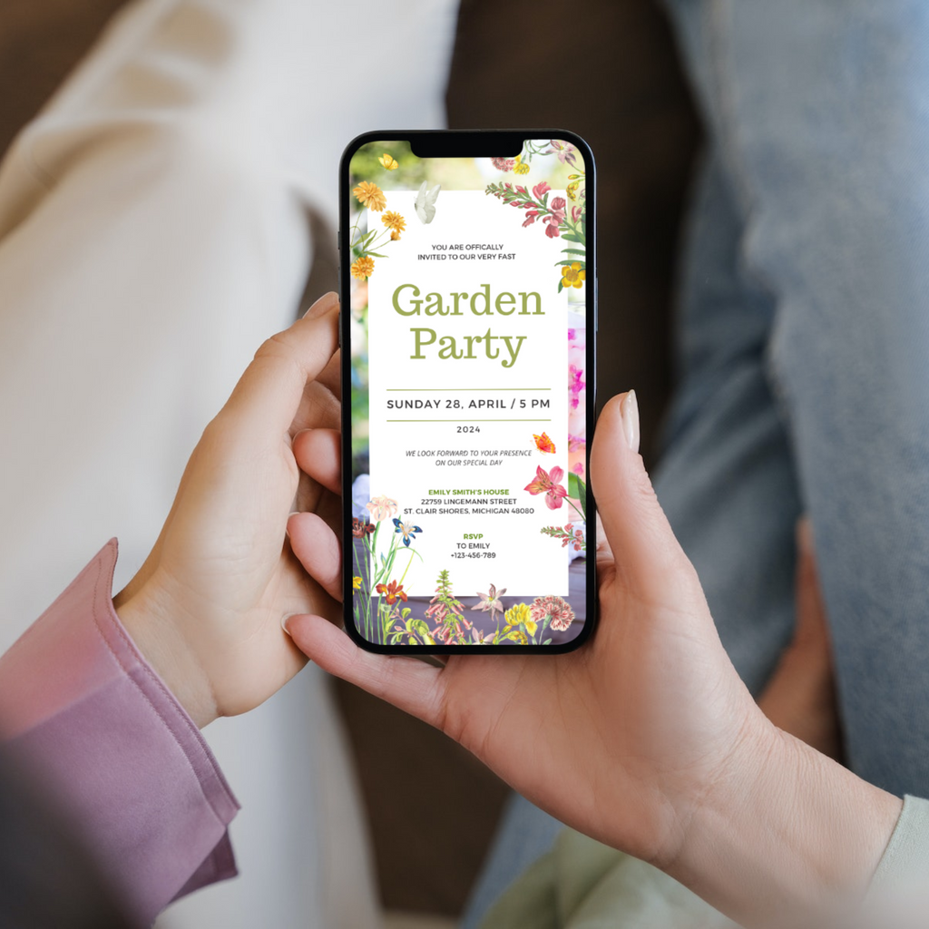 Digital Wildflower Garden Party Invitation Template