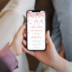 Little Sweetheart Baby Shower Invitation with pink heart design