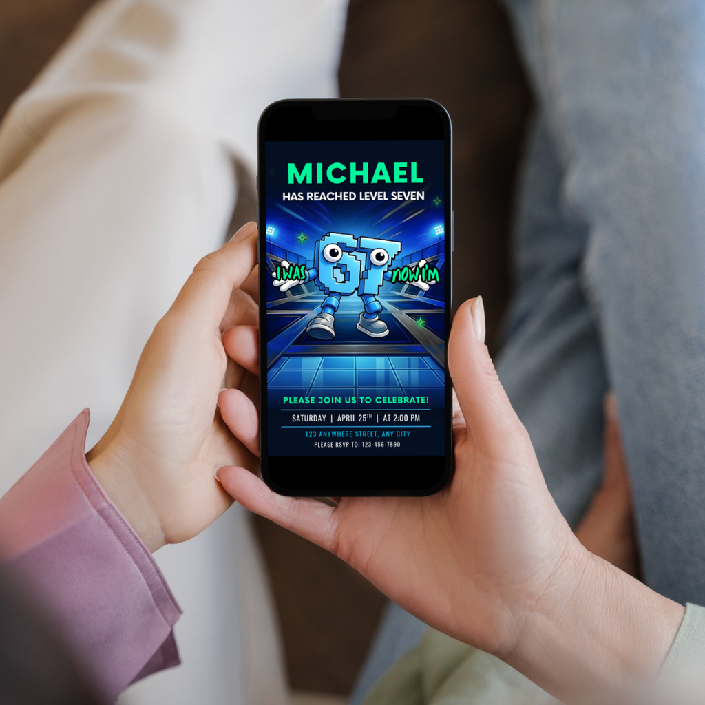 trampoline birthday party invite for boys and girls