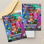 Mario galaxy Canva invitation template customizable