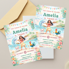 Ocean-themed kids birthday invitation template