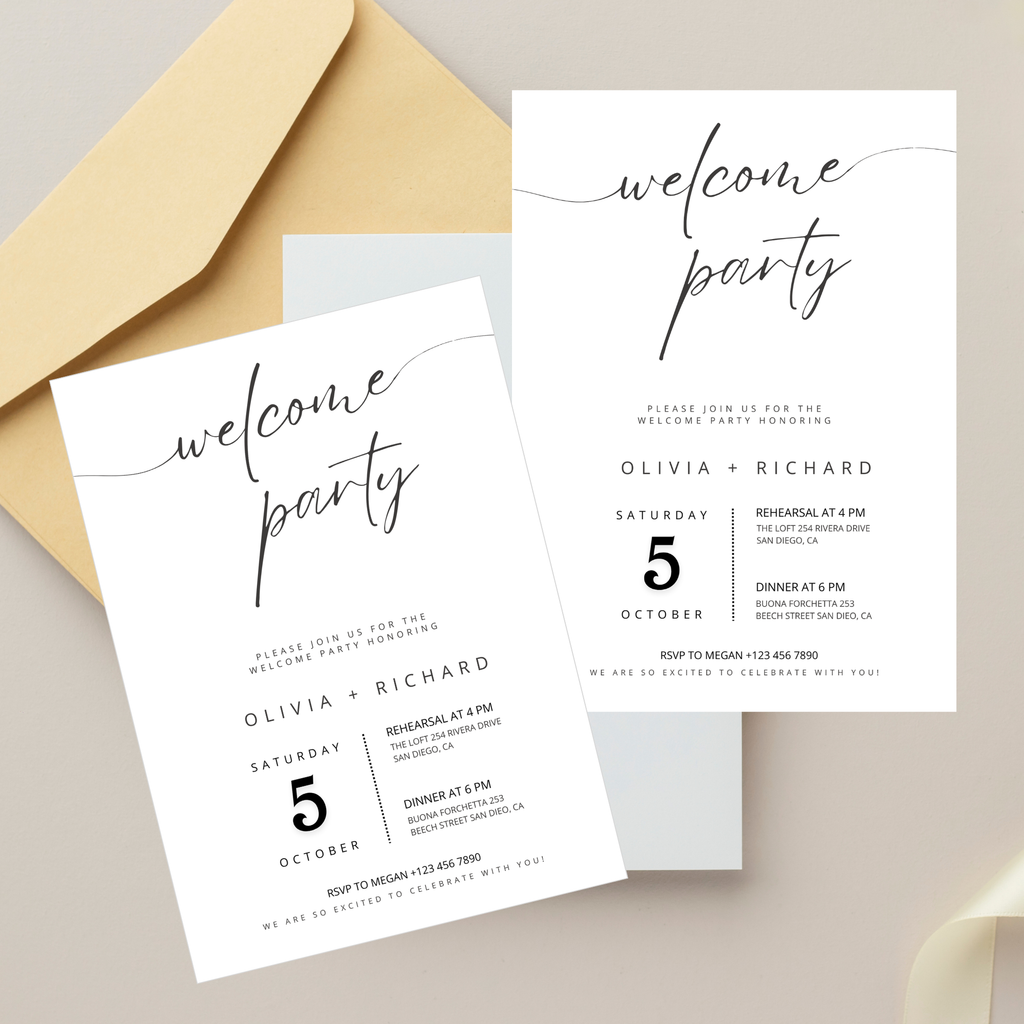 Elegant Welcome Party Invitation Template