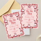 Ho Ho Hos Funny Christmas Party Invitation - Earthyprints