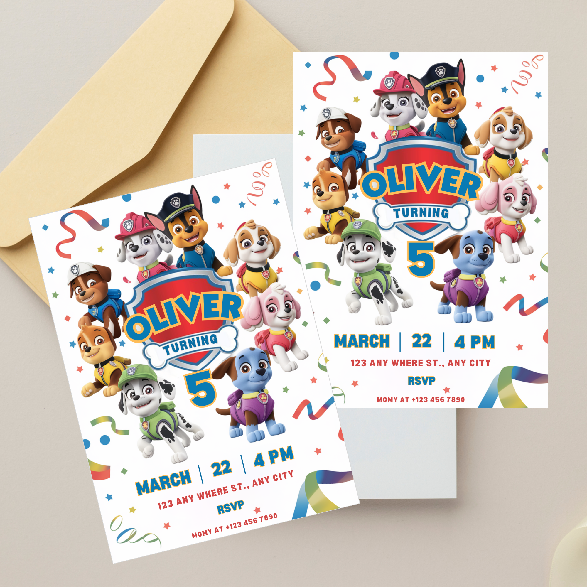 Paw Party Birthday Invitation Template