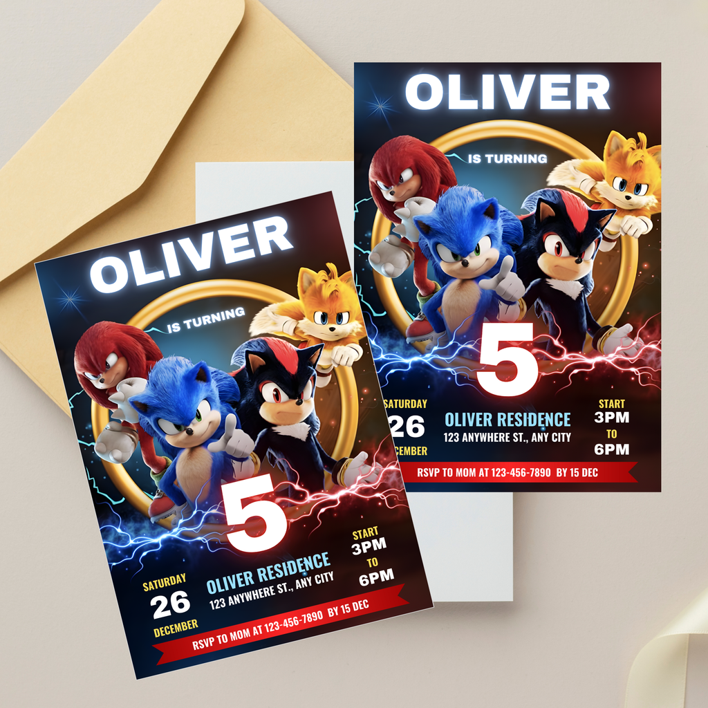 Sonic Invitation Template - Earthyprints
