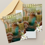 Country style rehearsal dinner rustic wedding invitation template