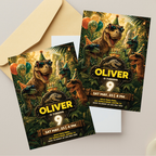 Printable dinosaur birthday party invite template