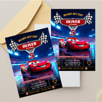 Lightning McQueen digital invitation template instant download