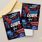 Printable superhero birthday invitation for kids