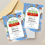 Toy Story birthday invite featuring Woody and Buzz Lightyear