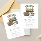 Off the Market Bridal Shower Wedding Invitation with modern typography