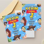 Kids Toy Story birthday invite colorful template