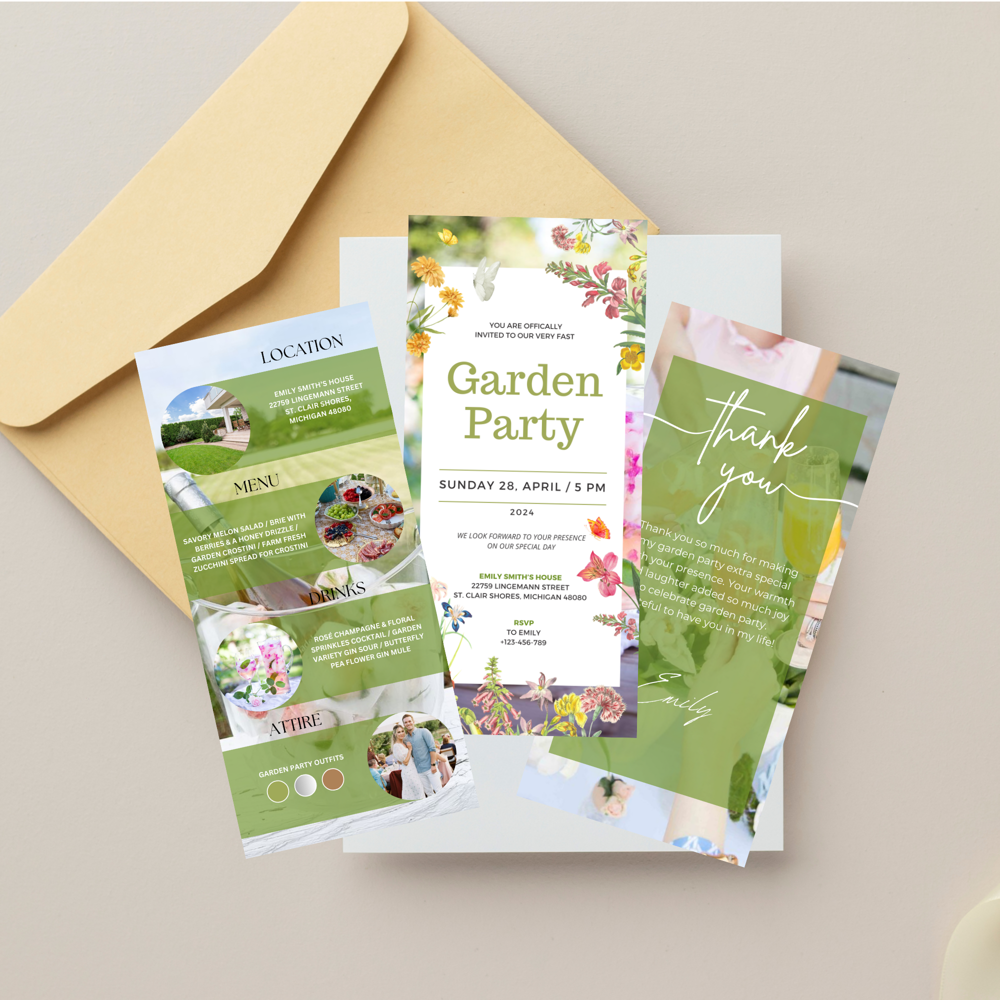 Digital Wildflower Garden Party Invitation Template