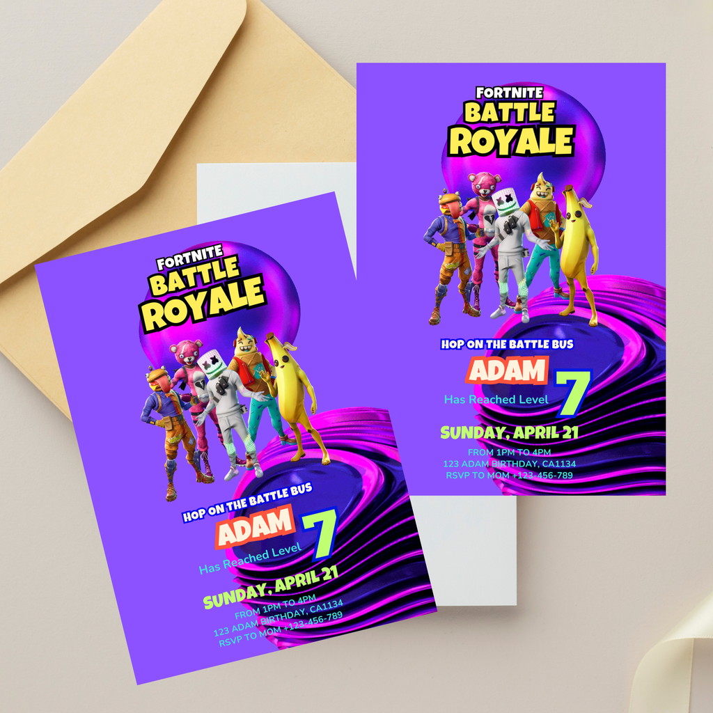 Fort Game Birthday Invitation Template