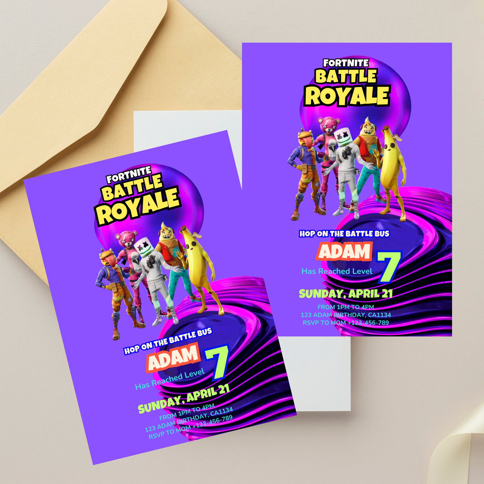 Fort Game Birthday Invitation Template