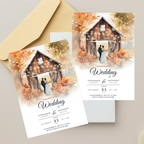 Rustic Barn Wedding Invitation Template