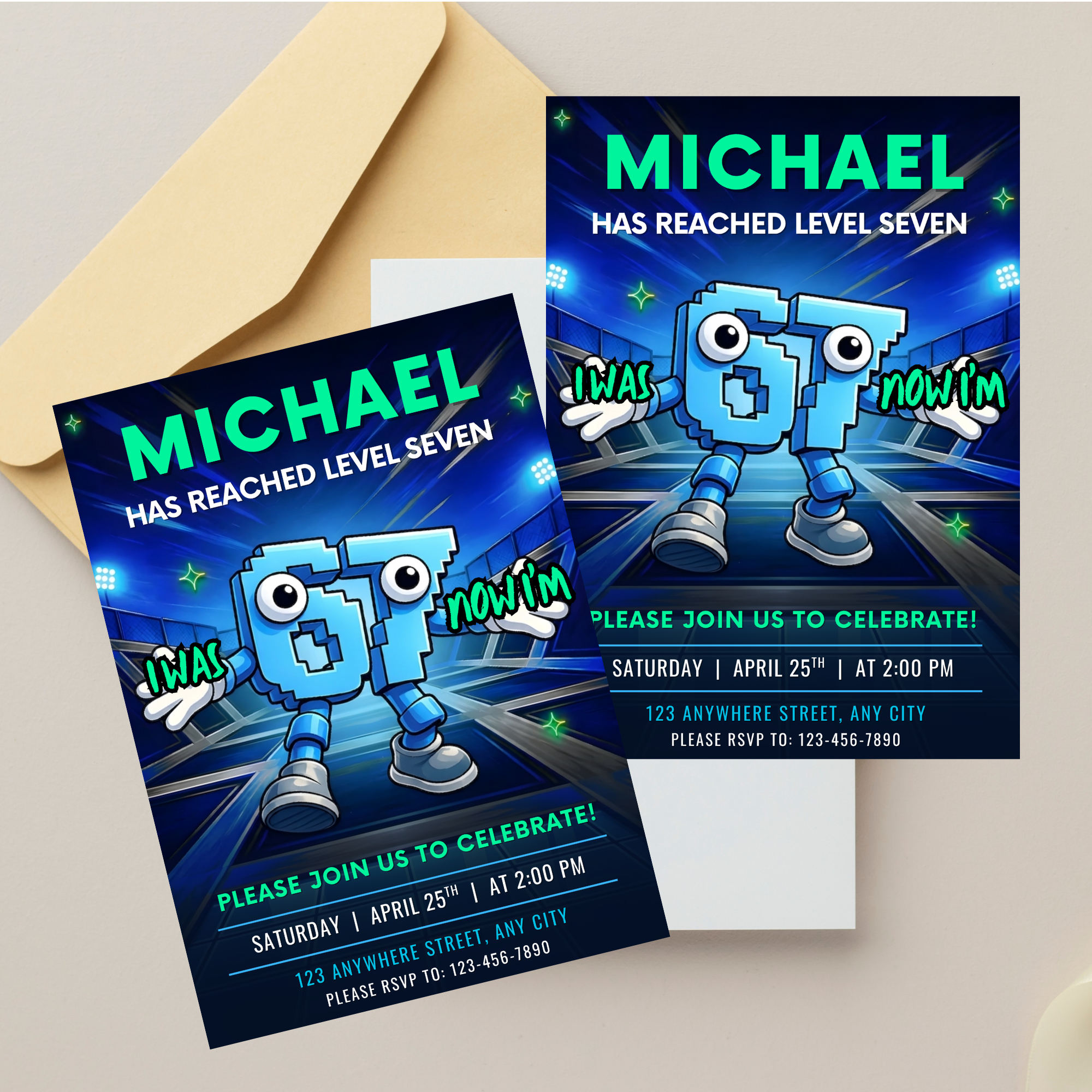 editable kids birthday invitation trampoline theme