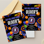nerf gun birthday invitation template for boys