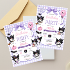 Kuromi themed birthday party invite