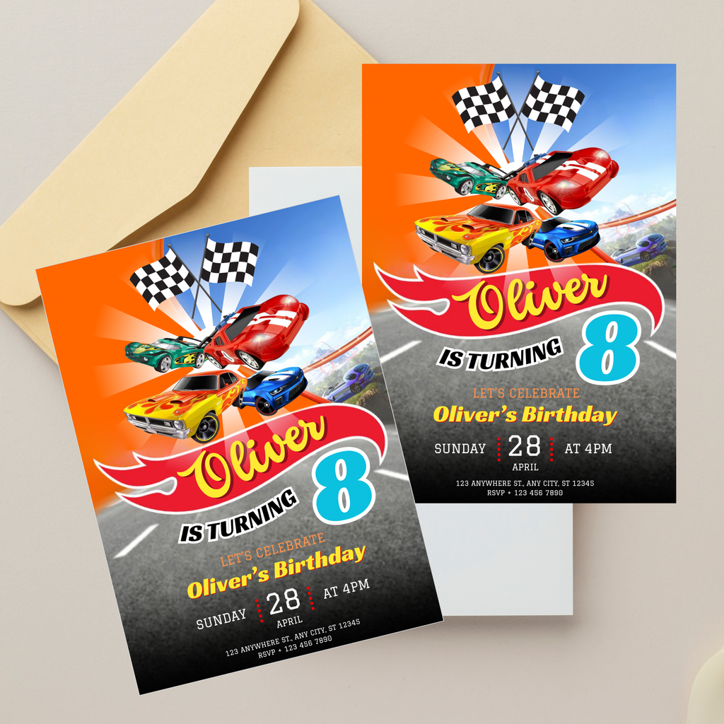 Hot Wheels Birthday Invitation Template