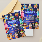Printable Super Mario Galaxy birthday invitation for kids