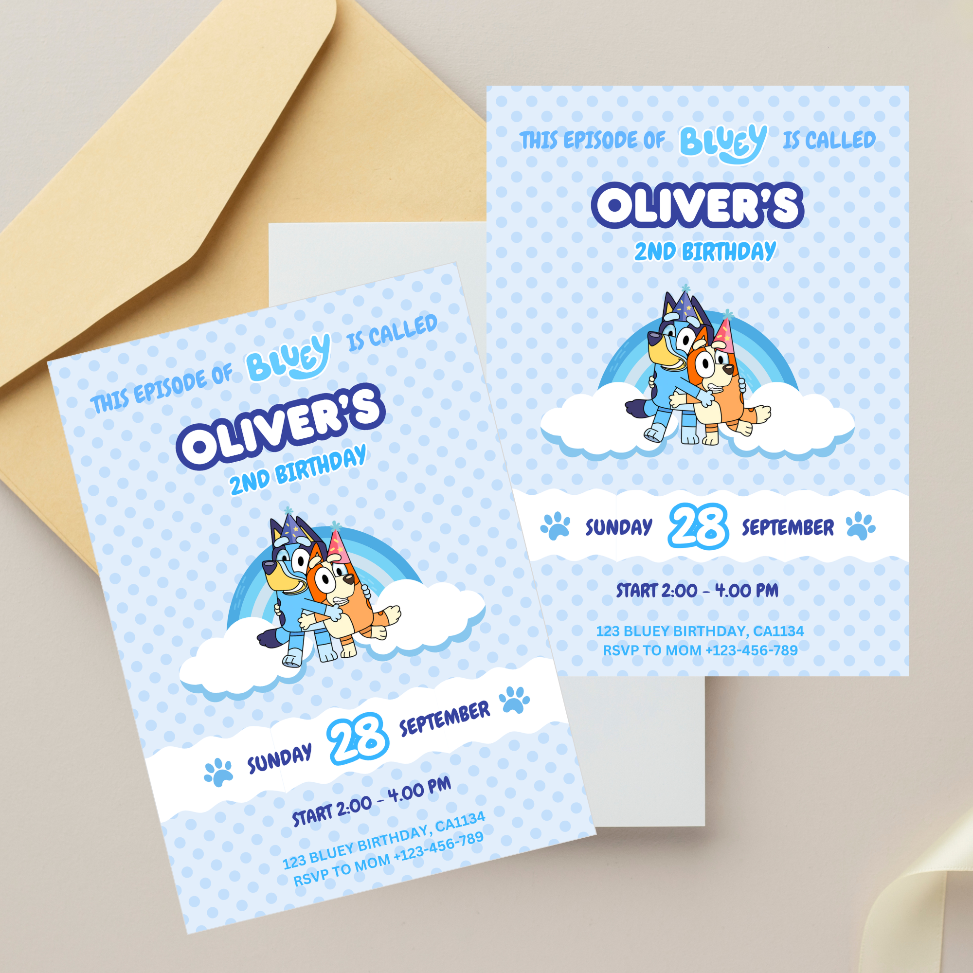 Bluey Birthday Invitation Template for Boys & Girls