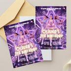 colorful kpop themed birthday invitation