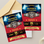 WWE Birthday Invitation Template for Kids
