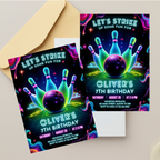 fun bowling party invite template for children