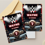 Editable WWE invitation template for boys birthday
