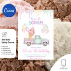 Ice Cream Truck Birthday Invitation Template