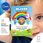 CoComelon birthday invitation template editable for kids party