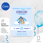 Bluey Birthday Invitation Template for Boys & Girls