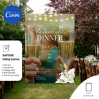 Country style rehearsal dinner rustic wedding invitation template