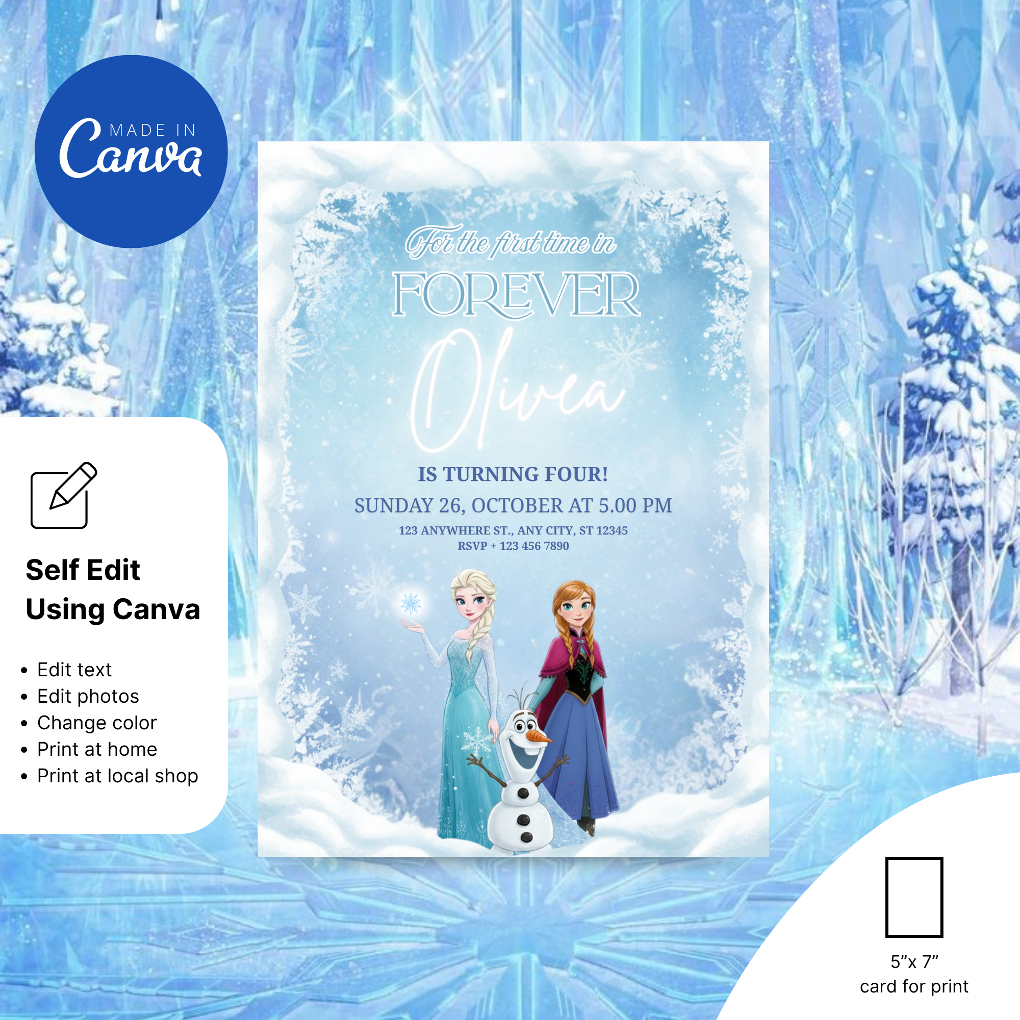 Frozen Birthday Invitation Template