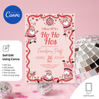 Ho Ho Hos Funny Christmas Party Invitation - Earthyprints