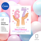 6-7 Birthday Invitation for Girls