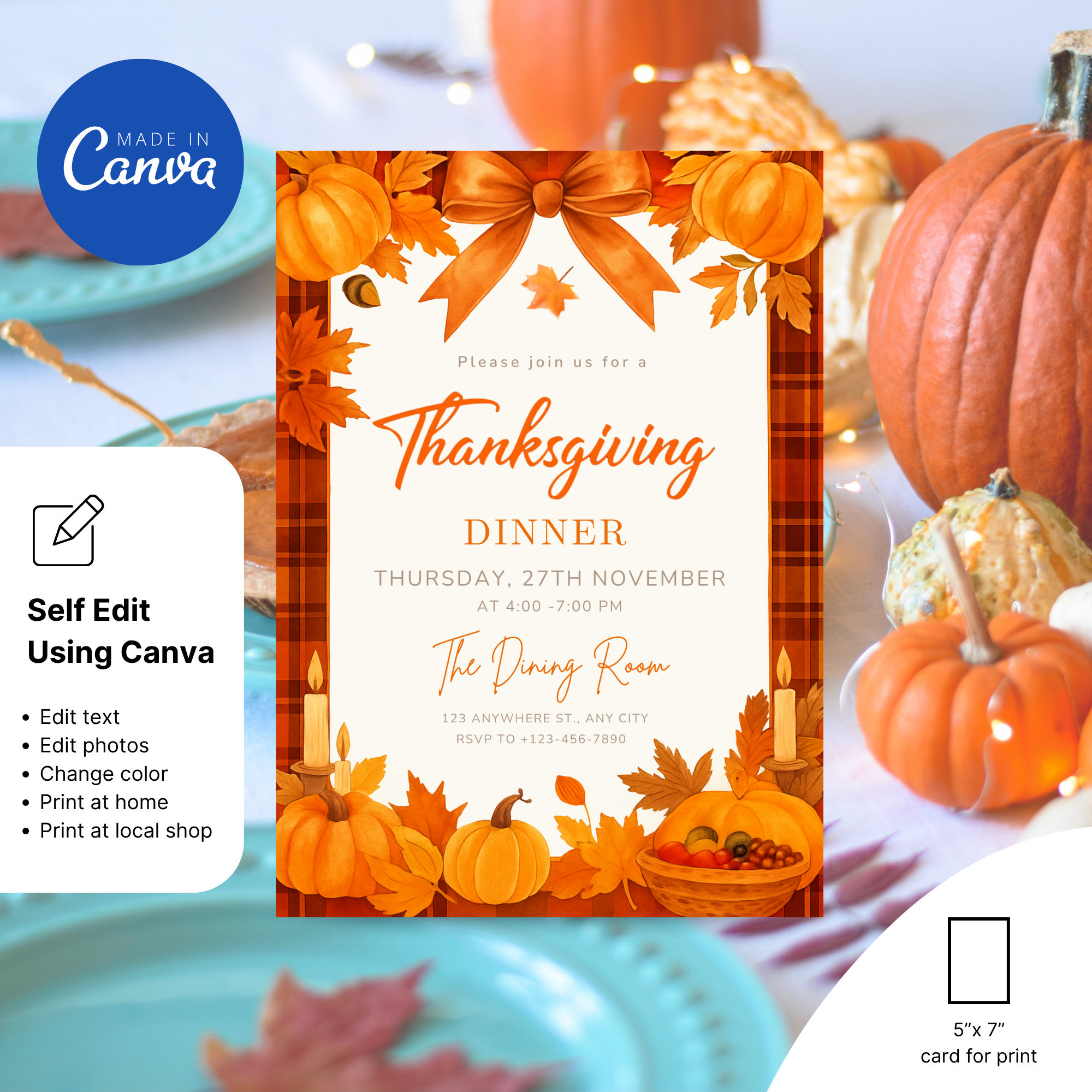 Thanksgiving Dinner Invitation Template