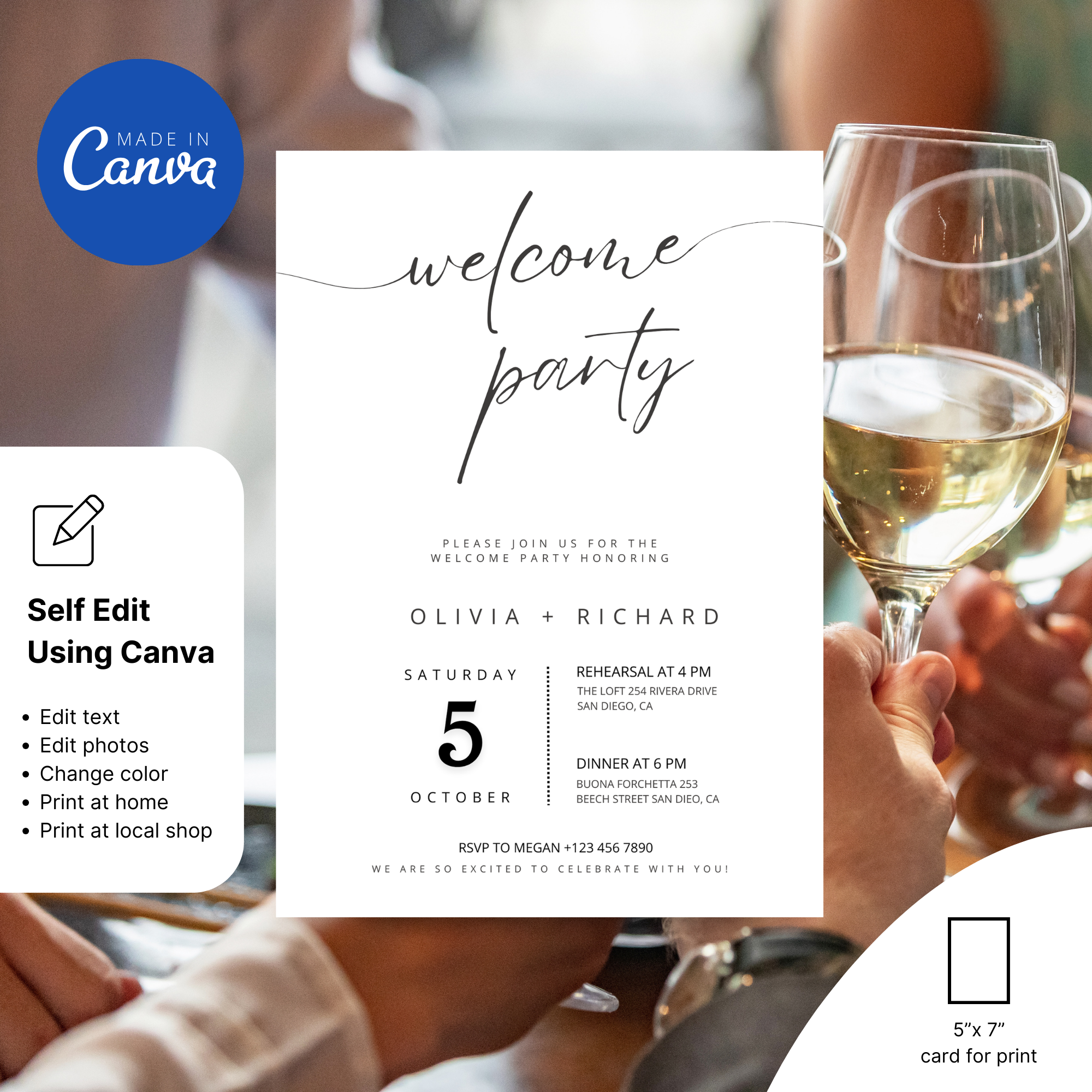 Elegant Welcome Party Invitation Template