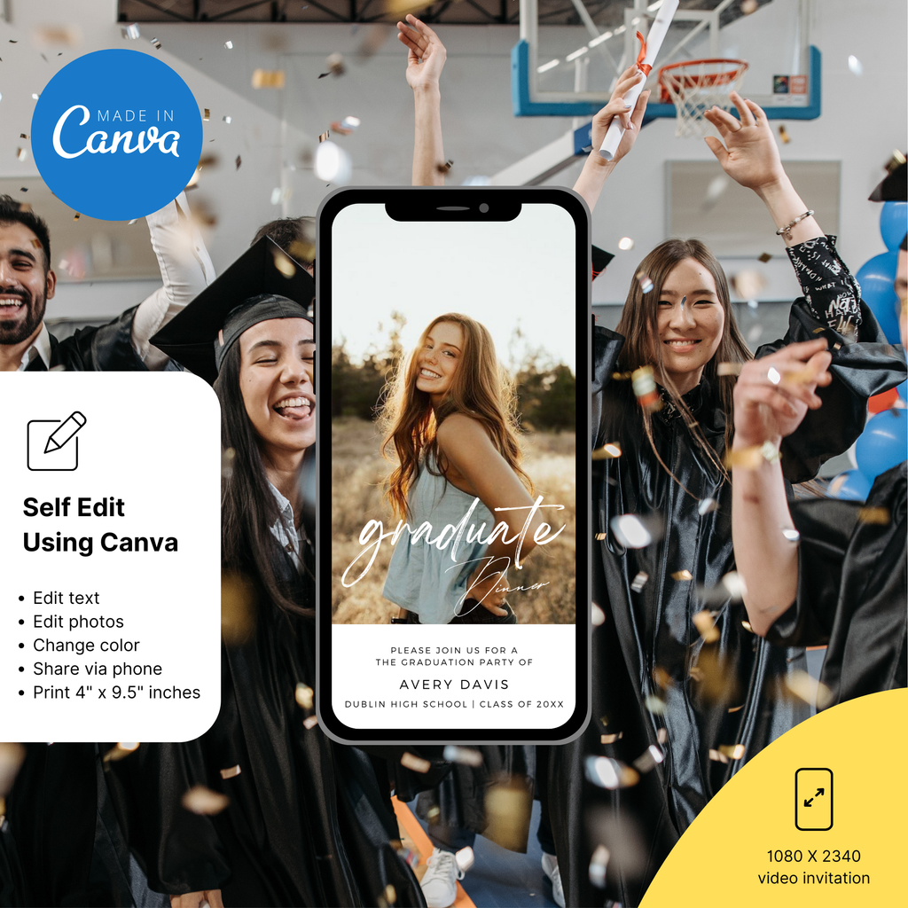 Class of 2026 Graduation Dinner Invitation Template - Earthyprints