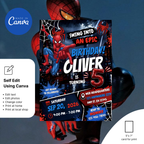 Spider Man birthday party invite digital download