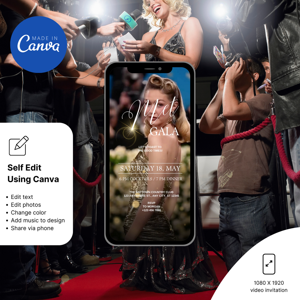 Digital Met Gala 2025 Invitation Template