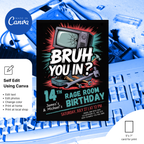 Editable Rage Room Party Invitation Template