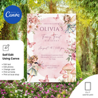 whimsical fairy birthday invite design