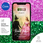 Wicked birthday party invitation template